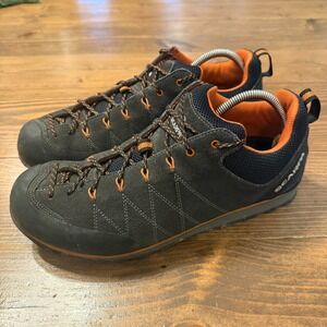 Scarpa Crux Approach Shoes Hiking Climbing Gray Orange Suede Mens Size 13